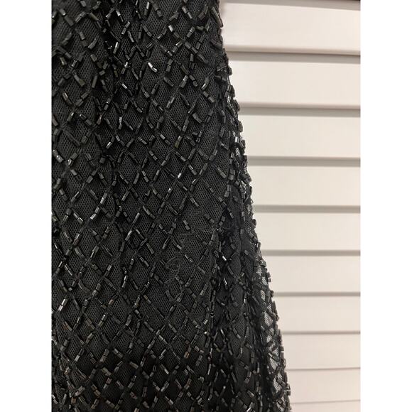 Mac Duggal Black Beaded Halter Neck Midi Dress - Picture 6 of 10